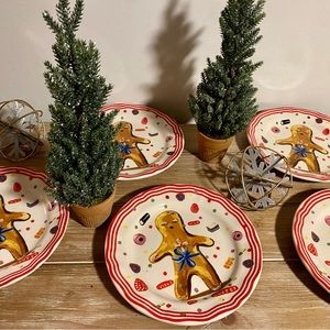 Nathalie Lete Anthropologie Joyeux Noel Gingerbread Man 10" Dinne…